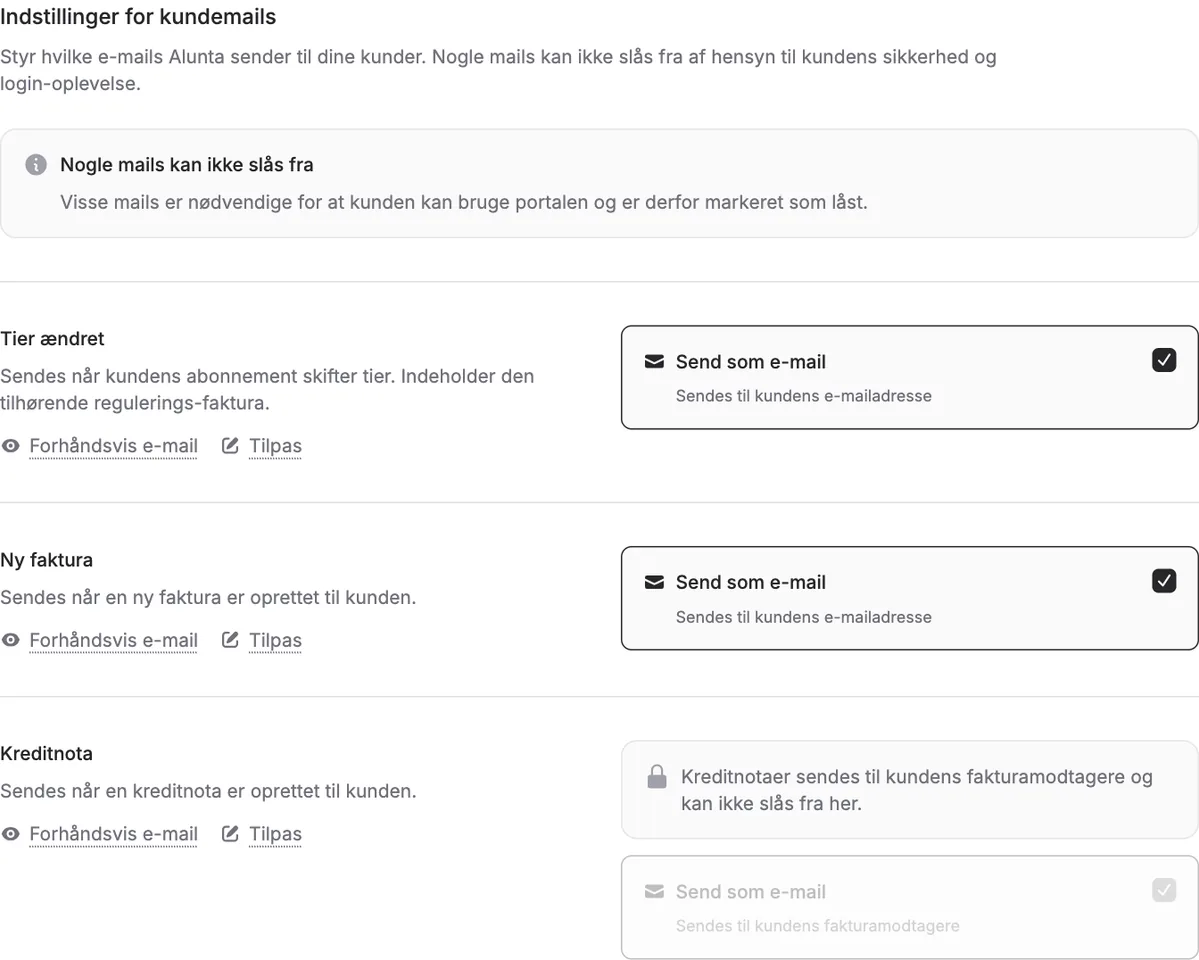 Styr hvilke mails dine kunder modtager