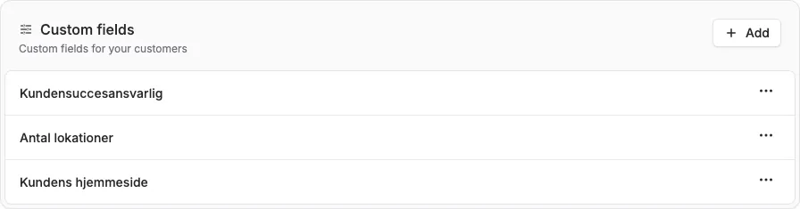Custom fields on your customers