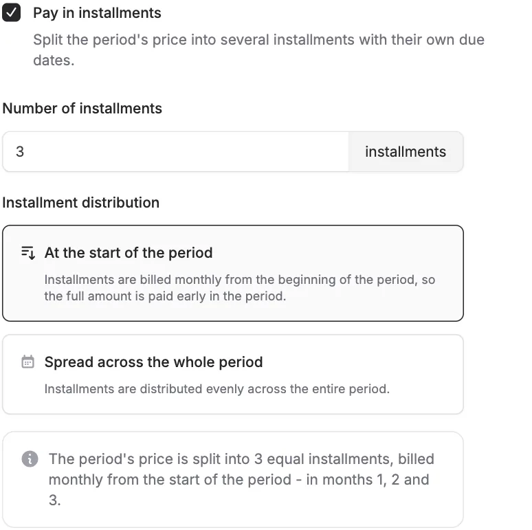 Let your customers pay in installments