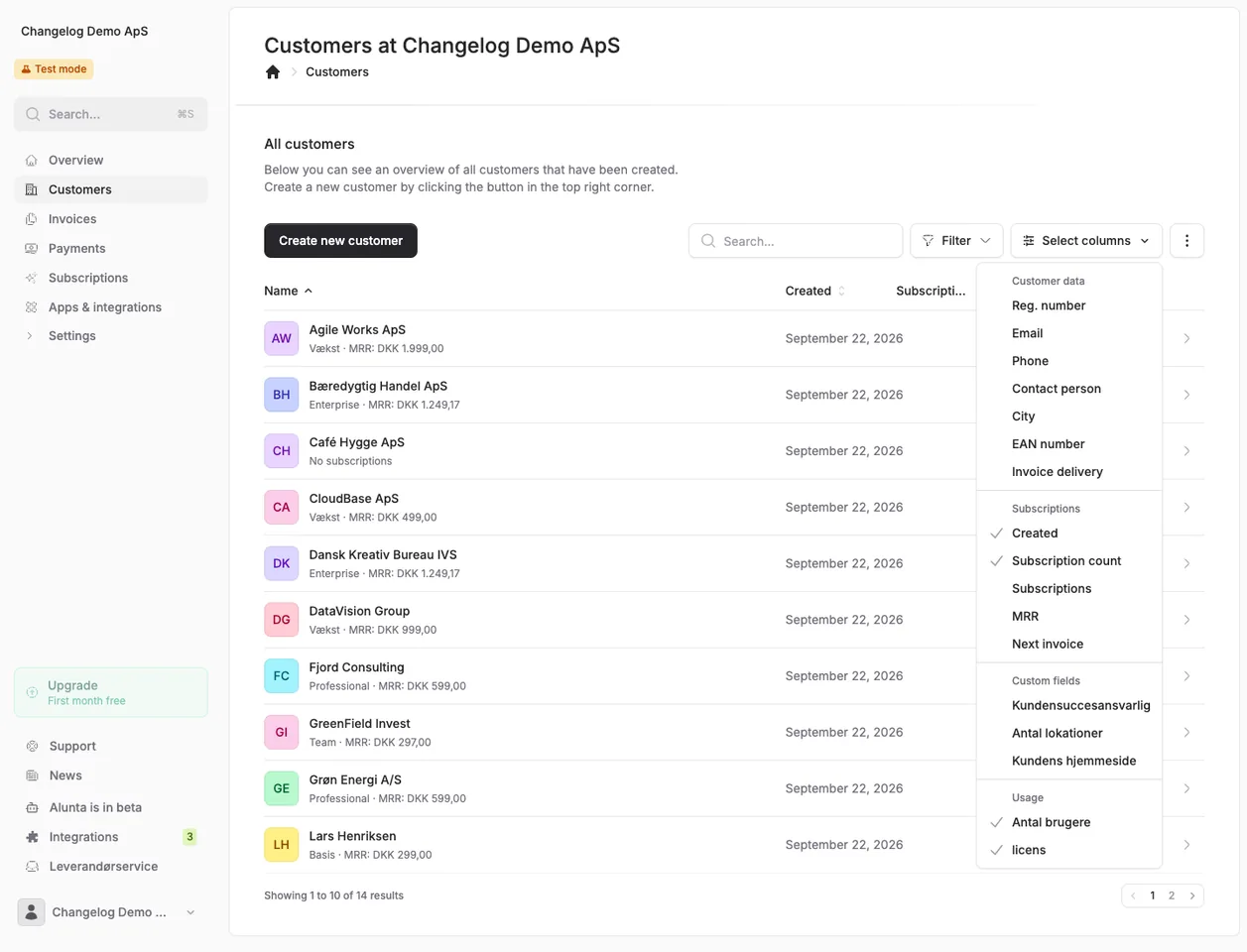 A sharper customer overview, your own invoice numbers and intro offers