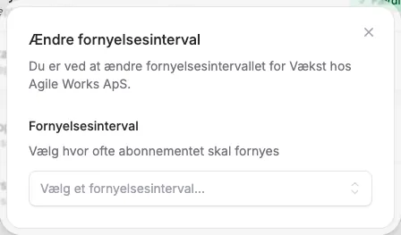 Skift fornyelsesinterval på trinbaserede abonnementer