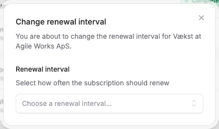 Change the renewal interval on tiered plans
