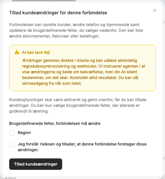 Opret og opdater kunder med jeres AI-assistent