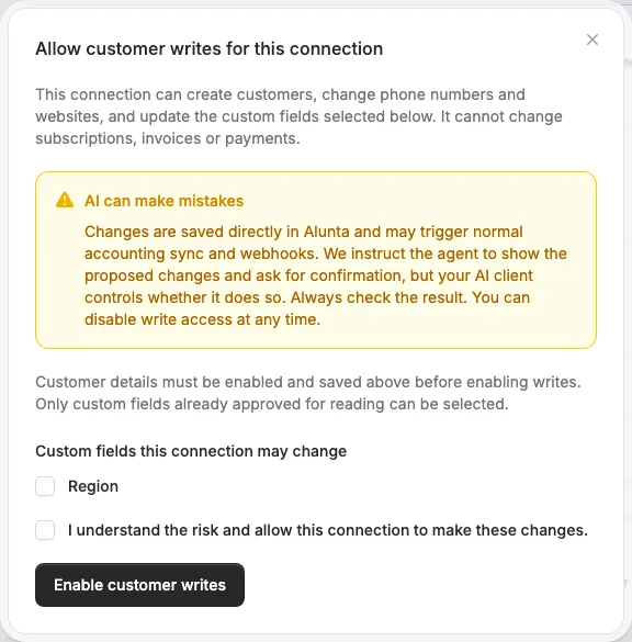 Create and update customers with your AI assistant