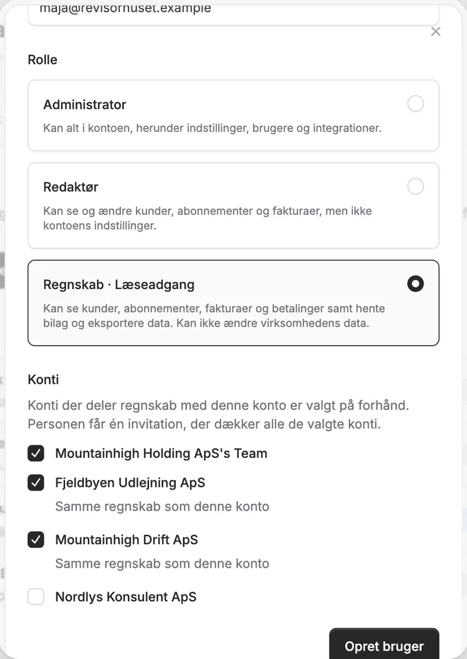 Give your bookkeeper or accountant access to all your accounts at once