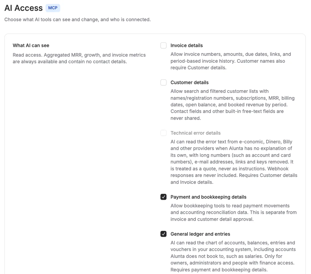 Let your AI read your general ledger in e-conomic