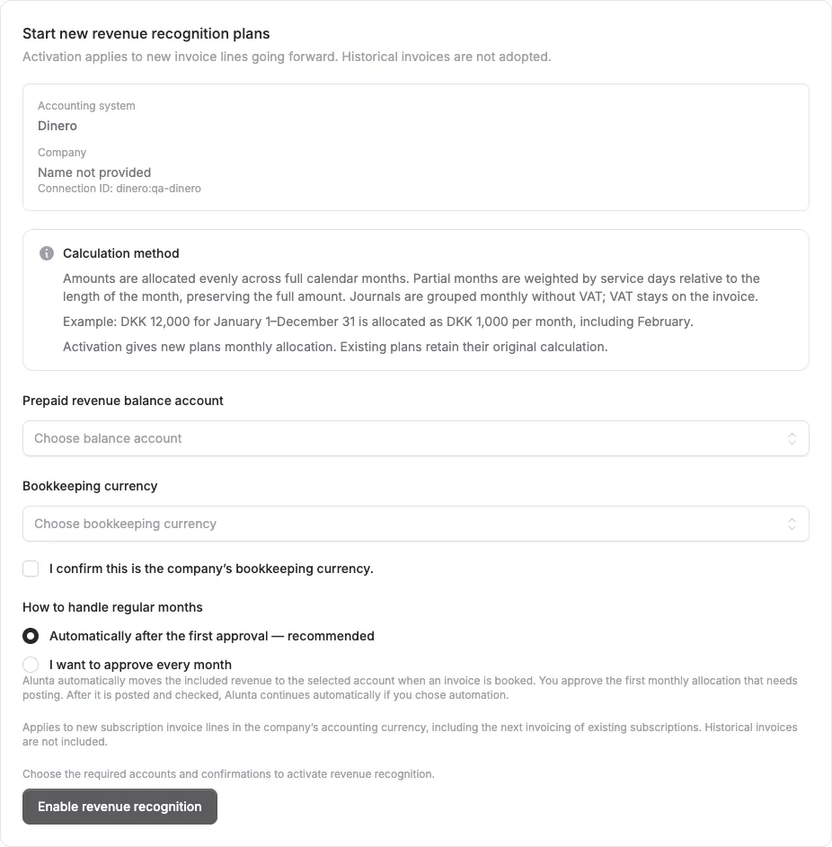 New app: Revenue recognition for subscriptions