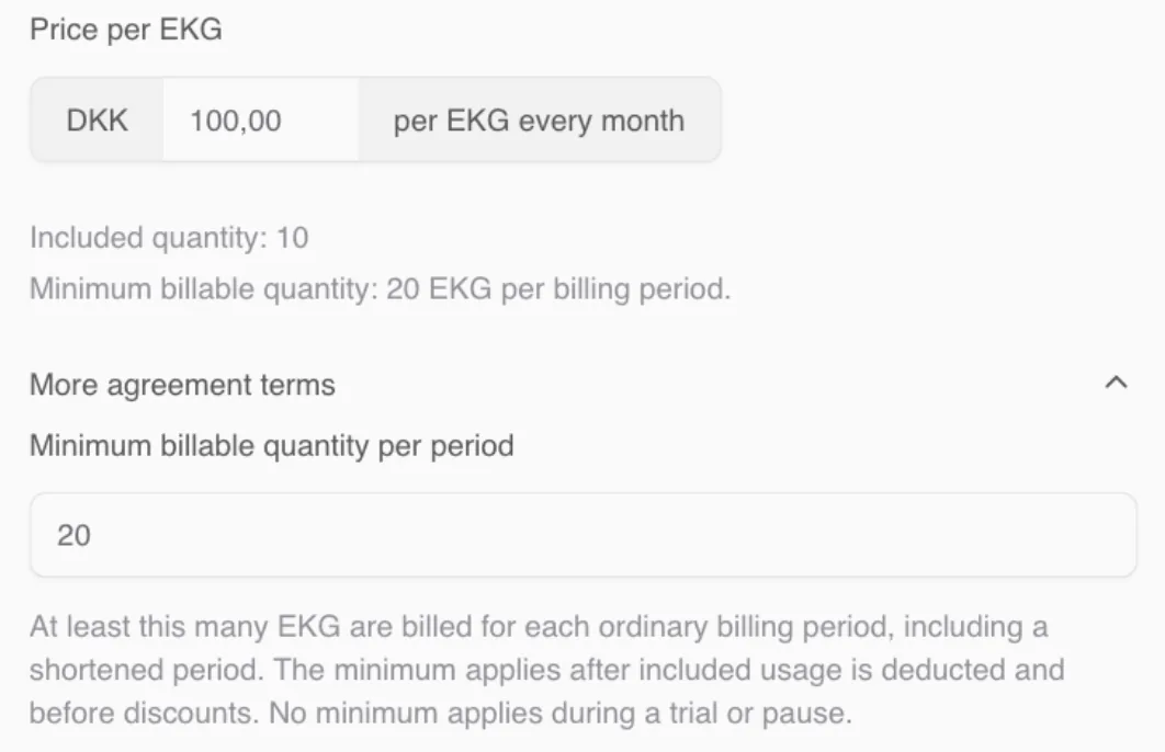 Minimum billing on usage-based subscriptions
