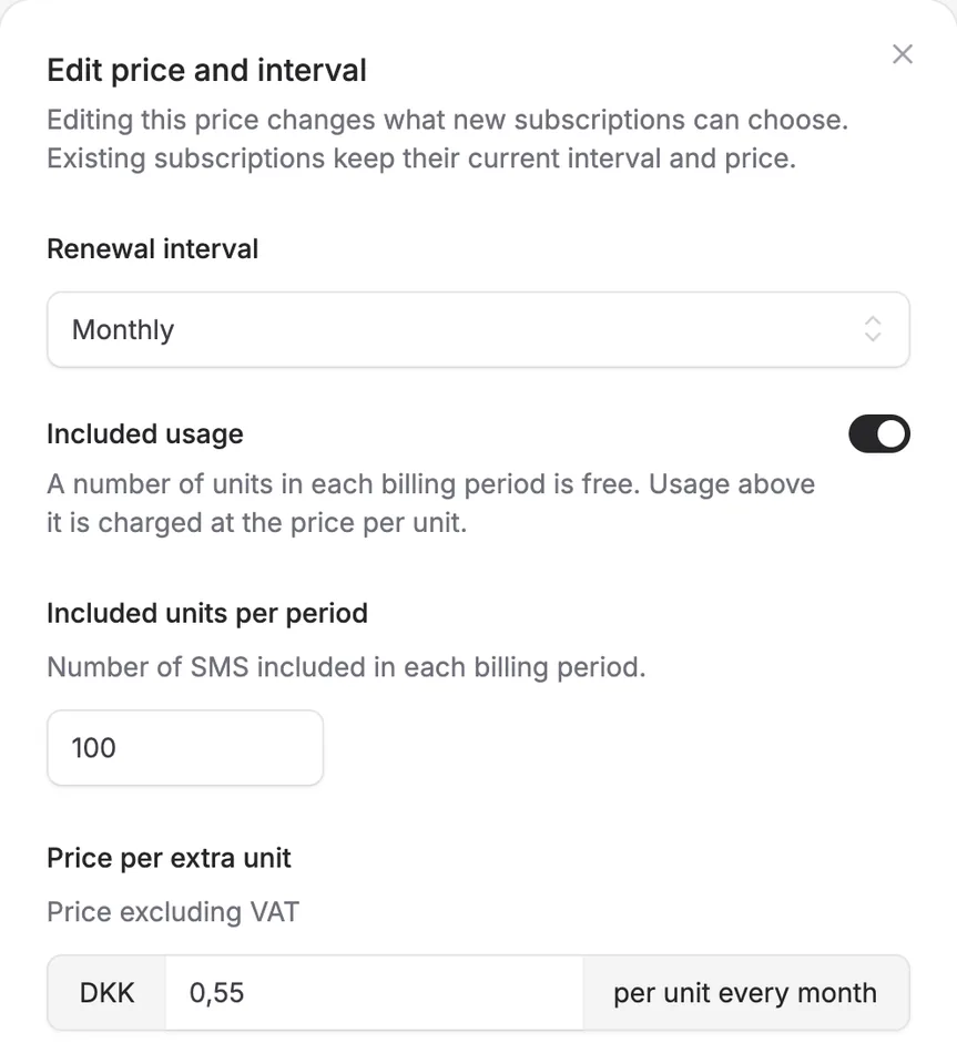 Included usage on usage-based subscriptions