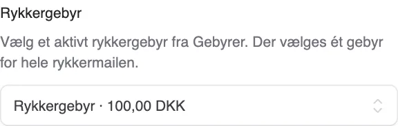 Tilføj gebyrer til dit rykkerforløb