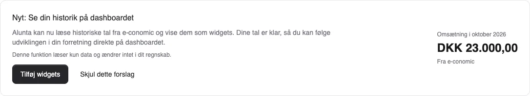 Din historik har fået plads på dashboardet
