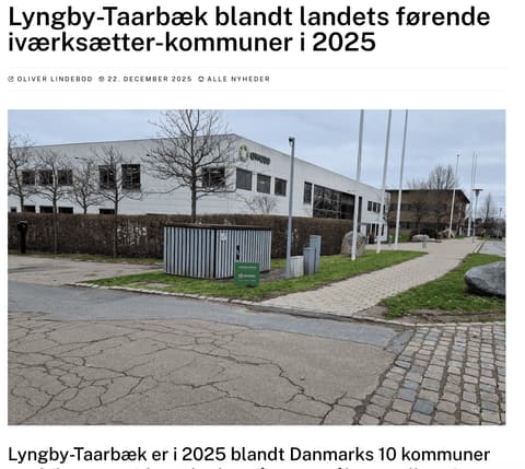 Her er et skærmbillede af rubrikken fra historien bragt i virum sorgenfri avisen