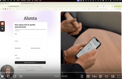 Skærmbillede af Emils video og produktopdatering