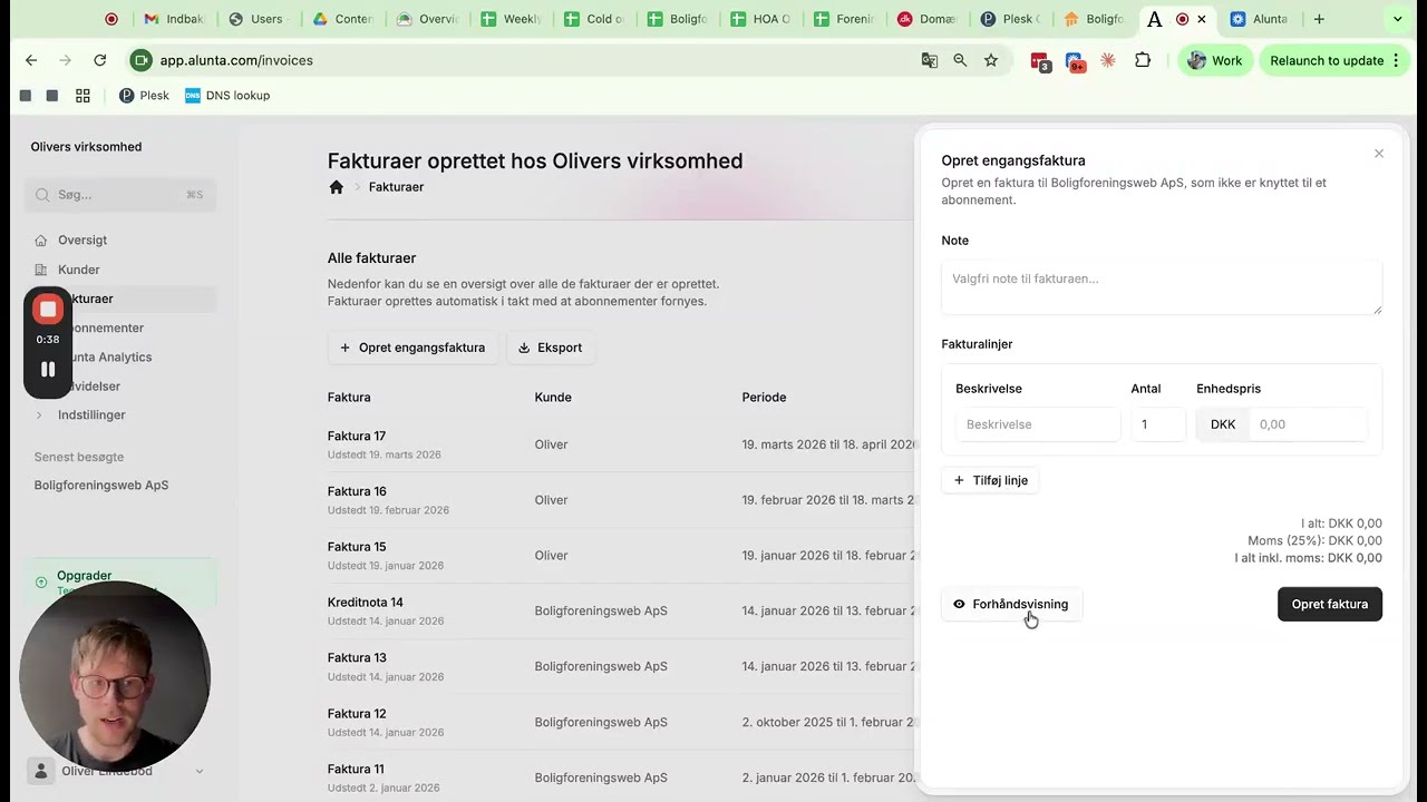 Engangsfaktura - send enkeltstående fakturaer på få klik