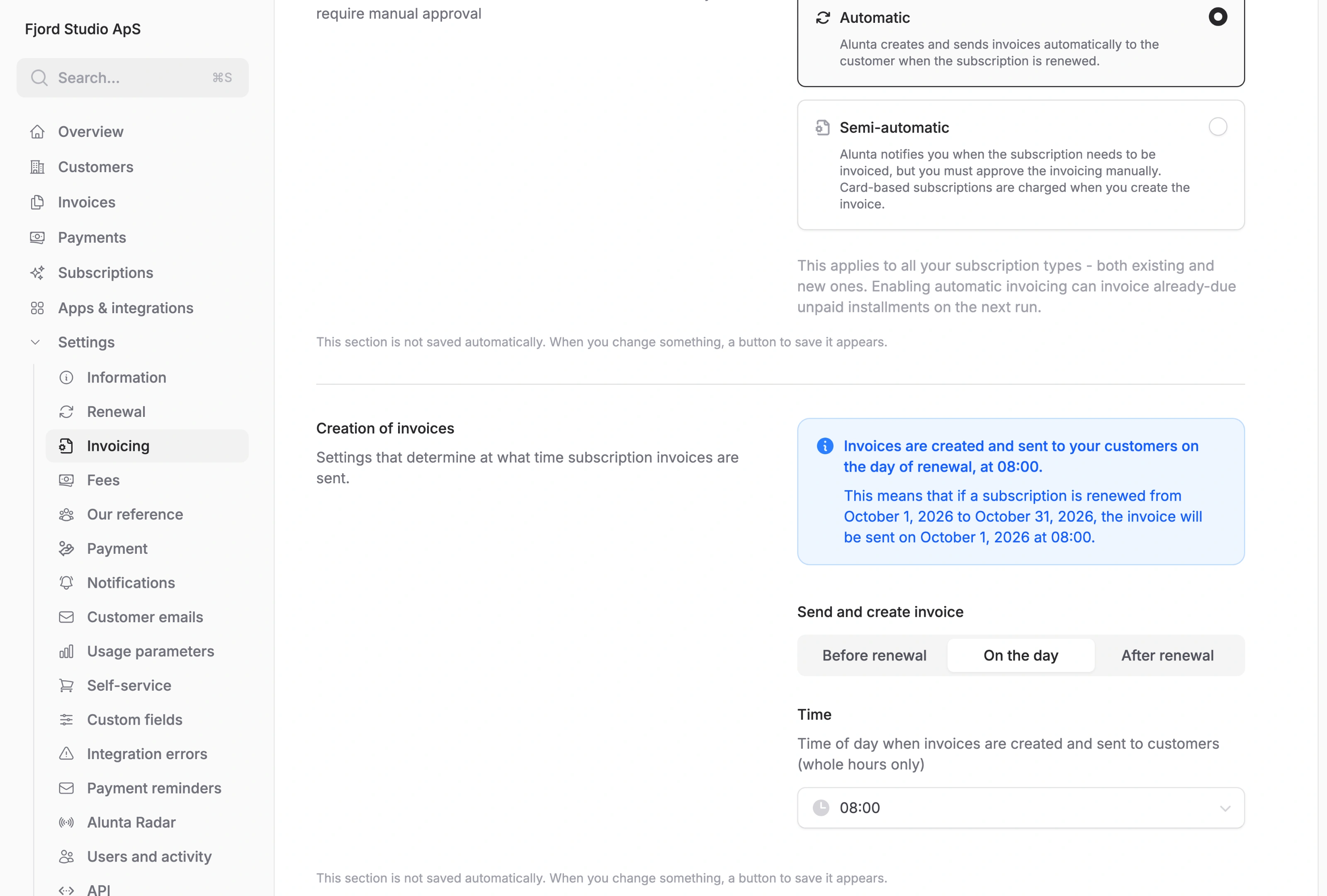 Easy invoicing