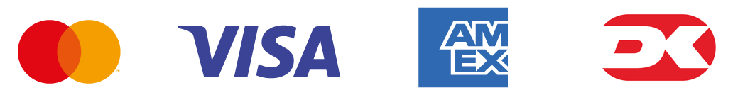 Vi modtager disse betalingskort