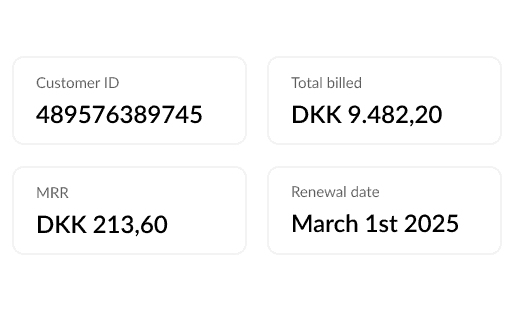 Customer key figures and information