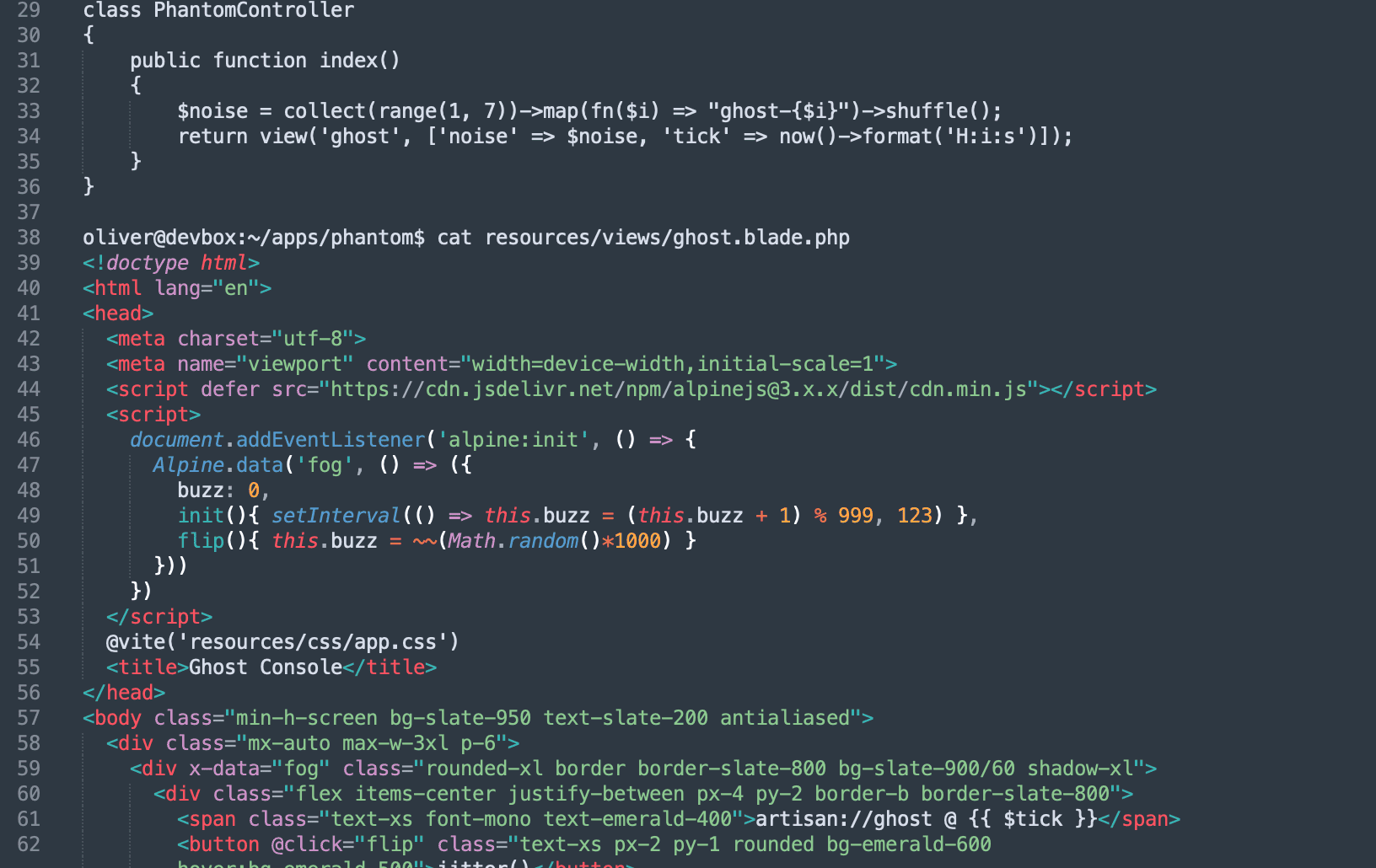 This is a screenshot from a terminal showing code that makes no sense.