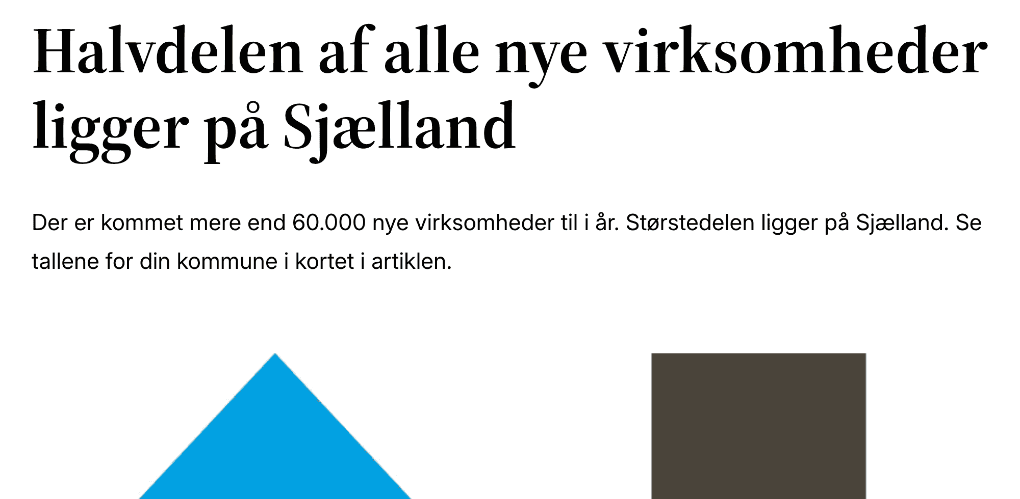 Her er et skærmbillede fra artiklen bragt i Erhverv Sjælland