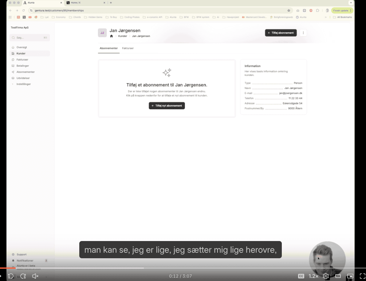 Emil viser hvordan pauser opsættes i Alunta