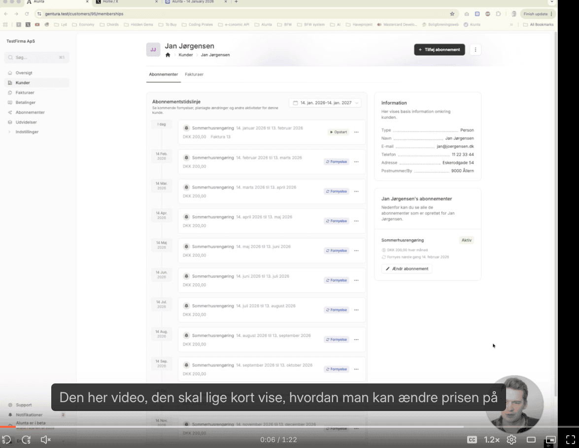 Emil viser prisændringer i Alunta