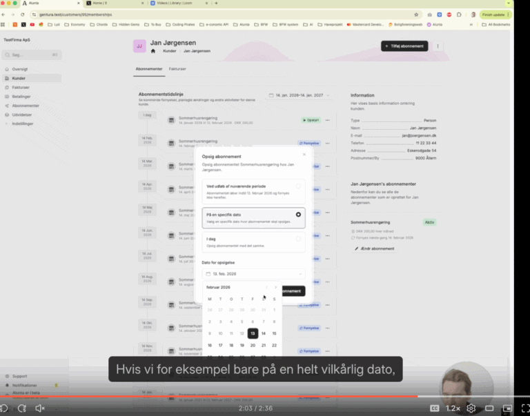 Emil viser hvordan opsigelser virker i alunt