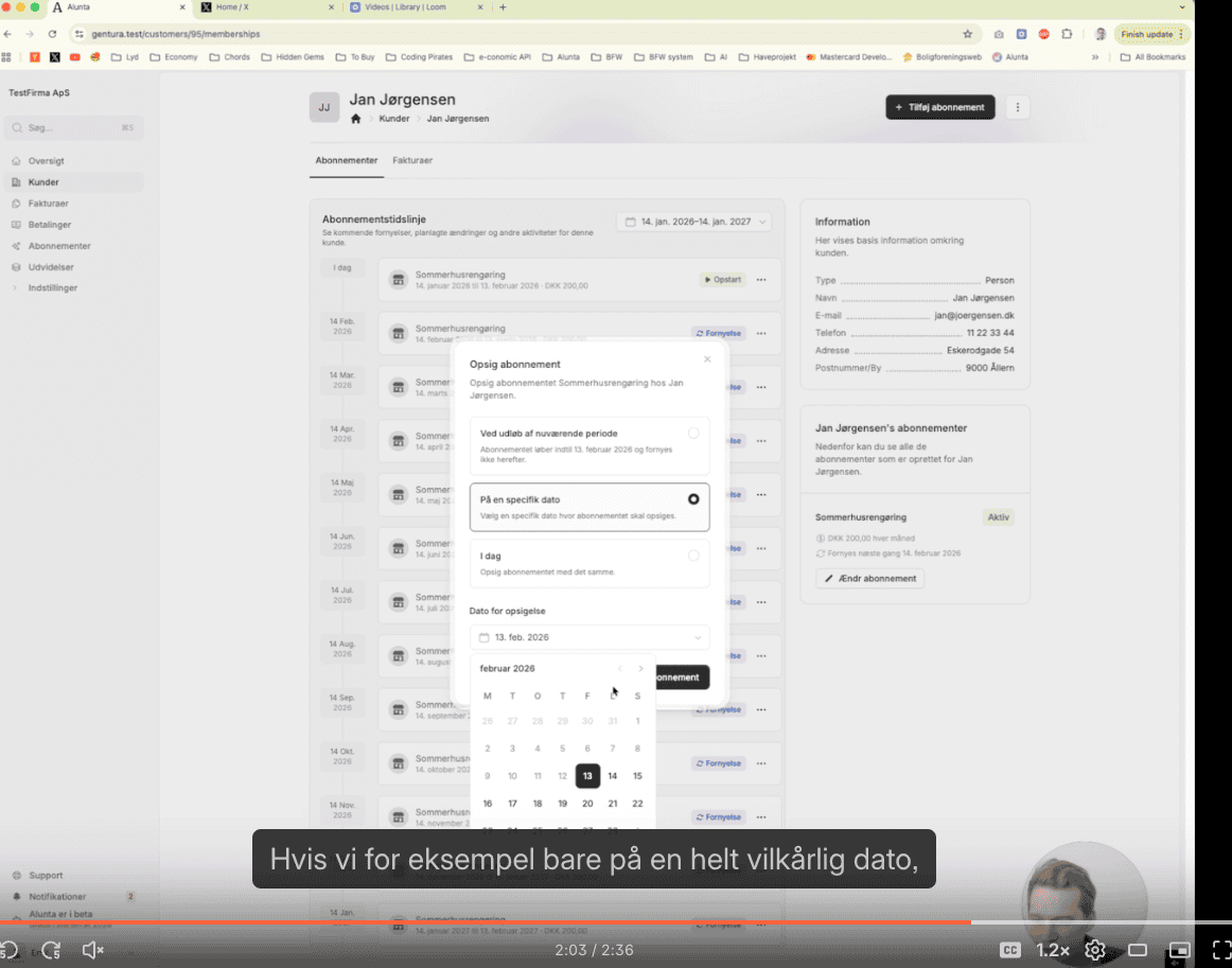 Emil viser hvordan opsigelser virker i alunt