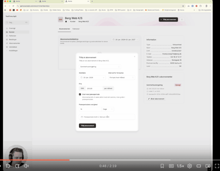 Emil viser hvordan gratis prøveperiode kan sættes op
