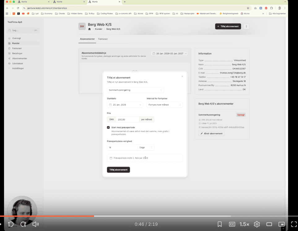 Emil viser hvordan gratis prøveperiode kan sættes op