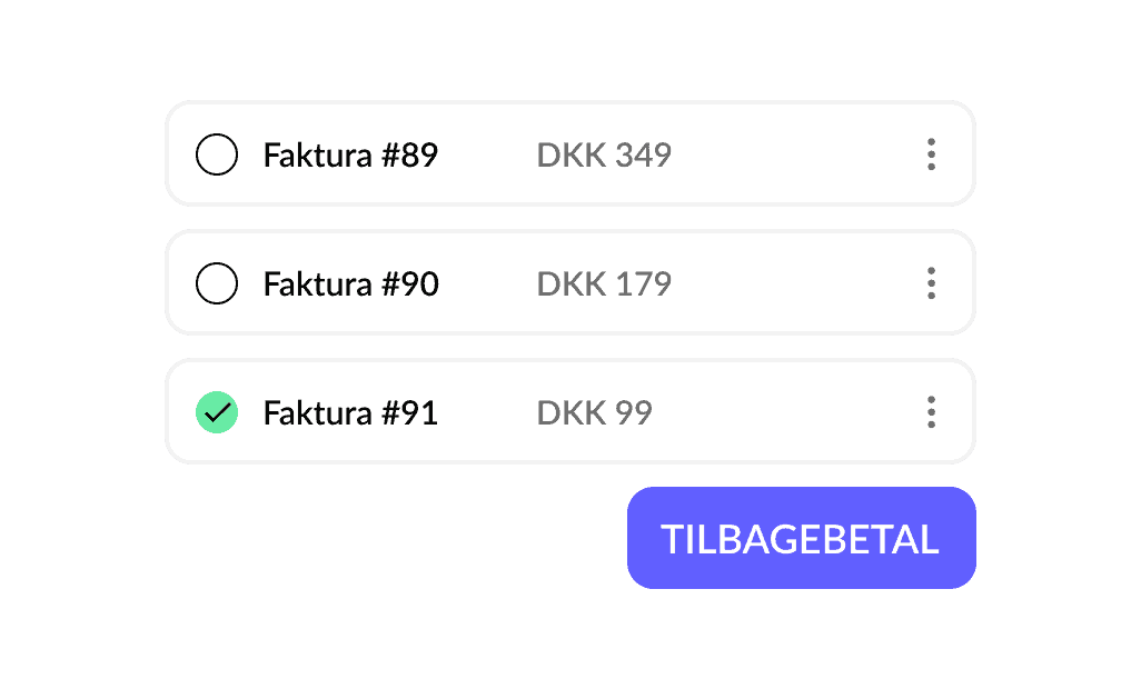 Tilbagebetalinger og kreditnotaer