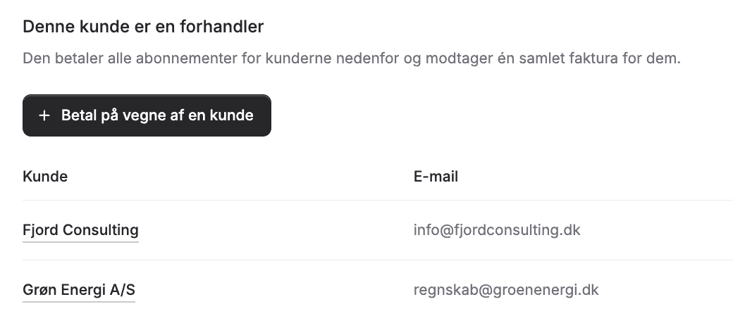 Et billede af en forhandler med tilknyttede virksomheder.